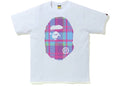 BAPE Check Big Ape Head Tee White/Purple